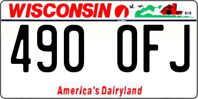 WI license plate 490OFJ