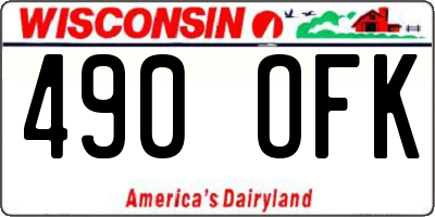 WI license plate 490OFK