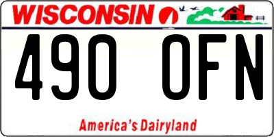 WI license plate 490OFN