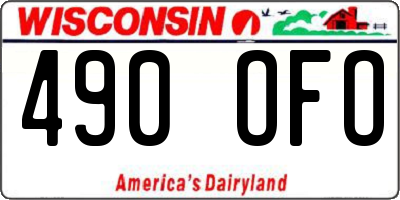 WI license plate 490OFO