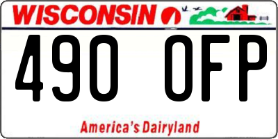WI license plate 490OFP