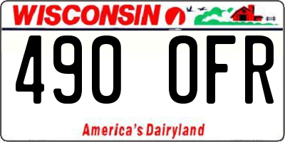 WI license plate 490OFR
