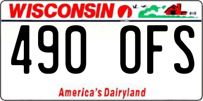 WI license plate 490OFS