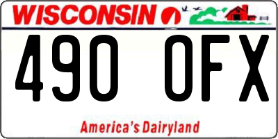 WI license plate 490OFX