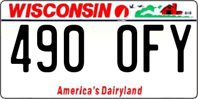 WI license plate 490OFY