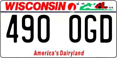 WI license plate 490OGD