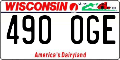 WI license plate 490OGE