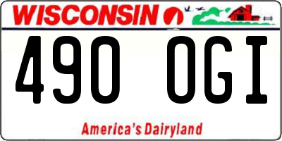 WI license plate 490OGI