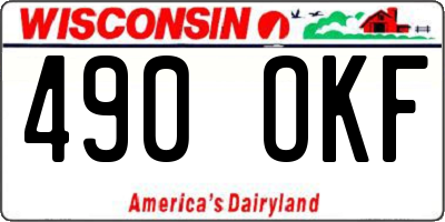 WI license plate 490OKF