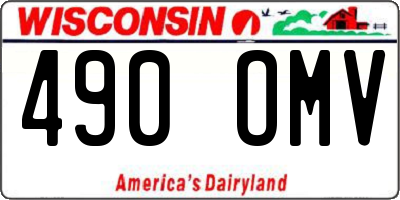 WI license plate 490OMV