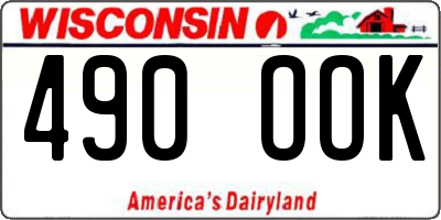 WI license plate 490OOK