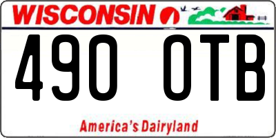 WI license plate 490OTB