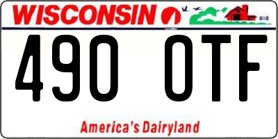 WI license plate 490OTF