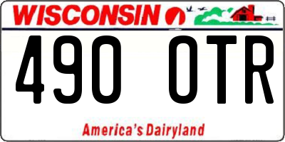 WI license plate 490OTR