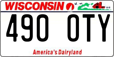 WI license plate 490OTY