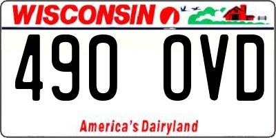 WI license plate 490OVD