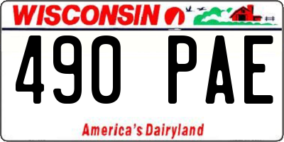 WI license plate 490PAE