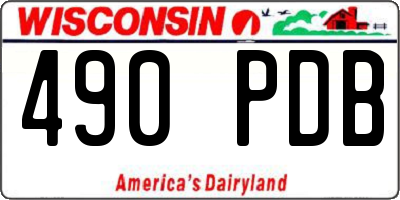 WI license plate 490PDB