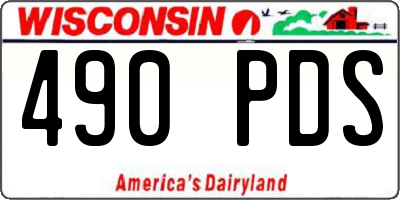WI license plate 490PDS