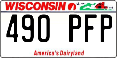 WI license plate 490PFP
