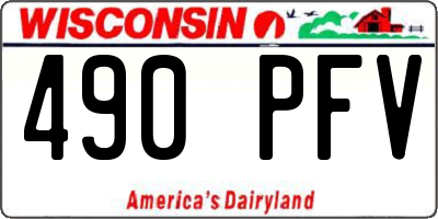 WI license plate 490PFV