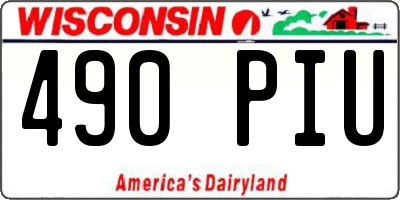 WI license plate 490PIU