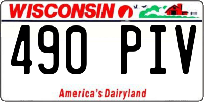 WI license plate 490PIV