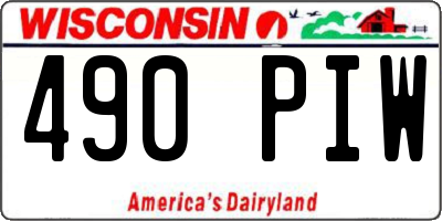 WI license plate 490PIW