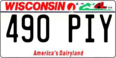 WI license plate 490PIY