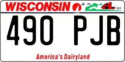 WI license plate 490PJB