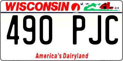 WI license plate 490PJC