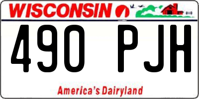 WI license plate 490PJH