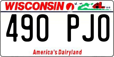 WI license plate 490PJO