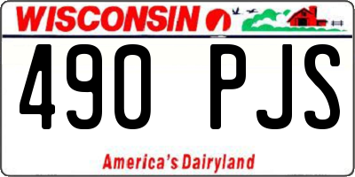 WI license plate 490PJS