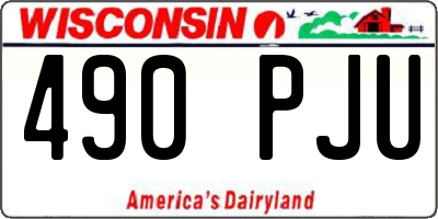 WI license plate 490PJU