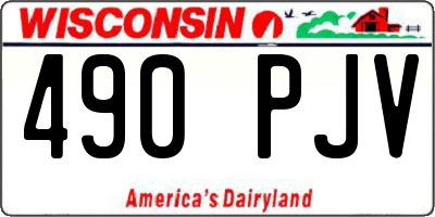 WI license plate 490PJV