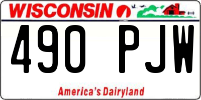 WI license plate 490PJW