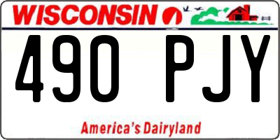 WI license plate 490PJY