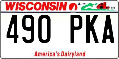 WI license plate 490PKA