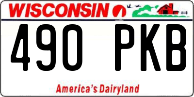 WI license plate 490PKB