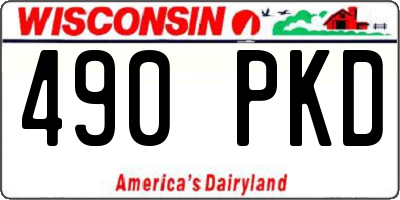 WI license plate 490PKD