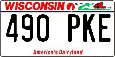WI license plate 490PKE