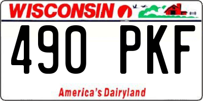 WI license plate 490PKF
