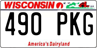 WI license plate 490PKG