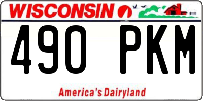 WI license plate 490PKM