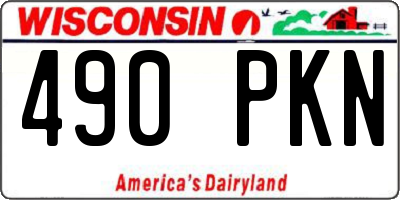 WI license plate 490PKN