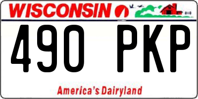 WI license plate 490PKP