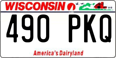 WI license plate 490PKQ