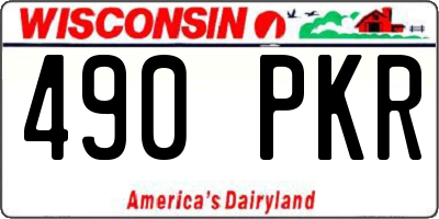 WI license plate 490PKR