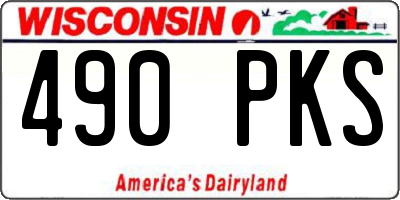 WI license plate 490PKS